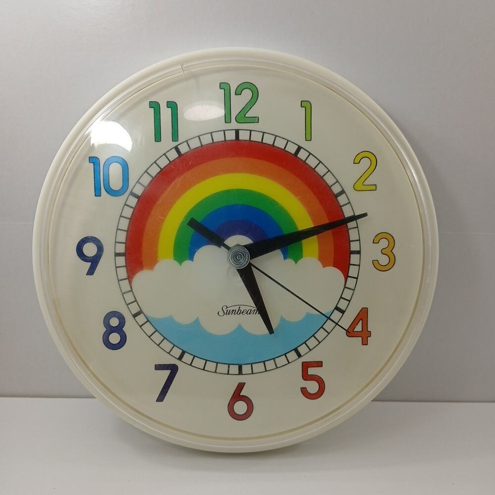Vintage Sunbeam Rainbow Clock Wall Mount